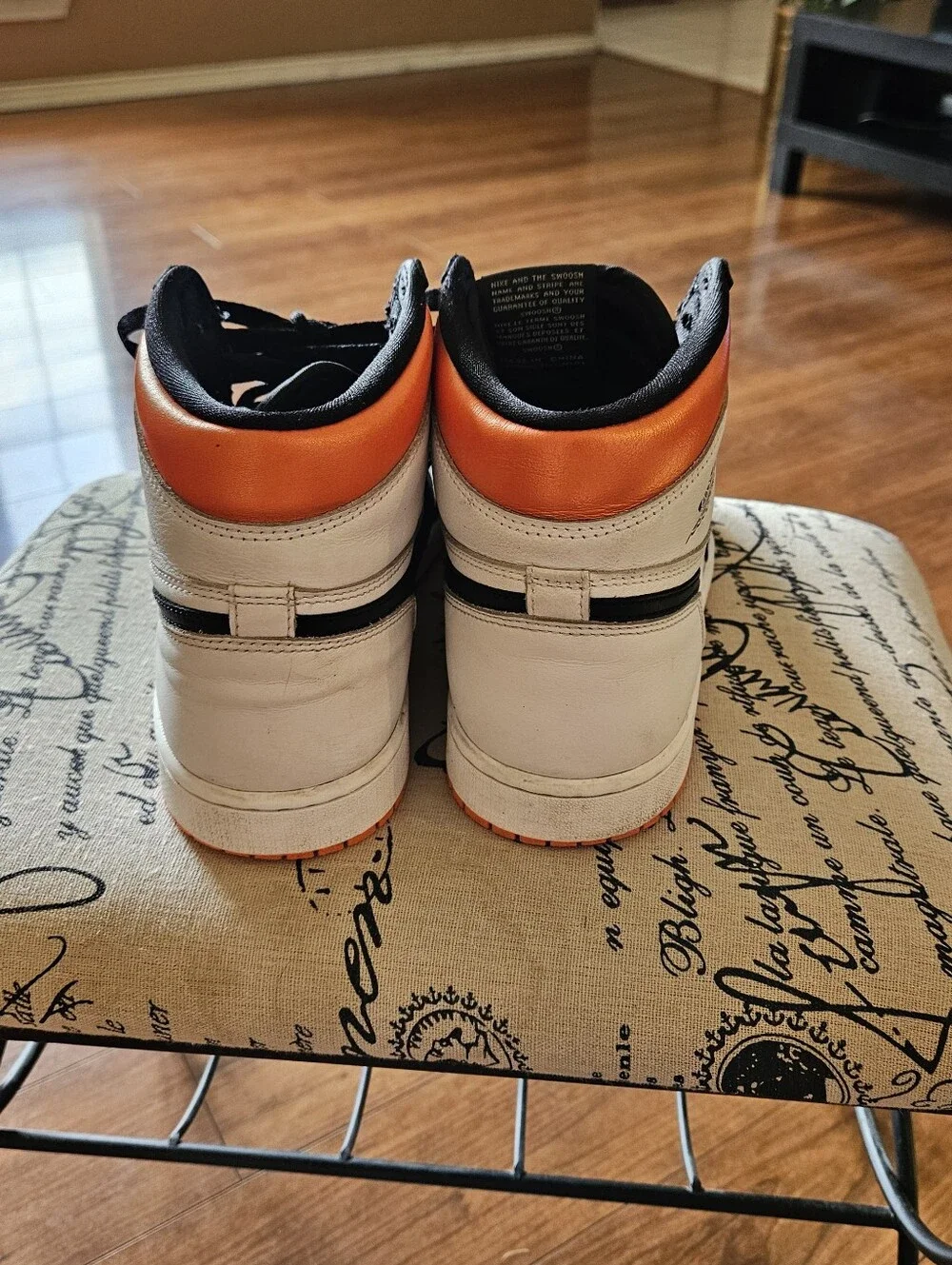Nike Air Jordan 1 Mid White Black Orange Men's Sneakers